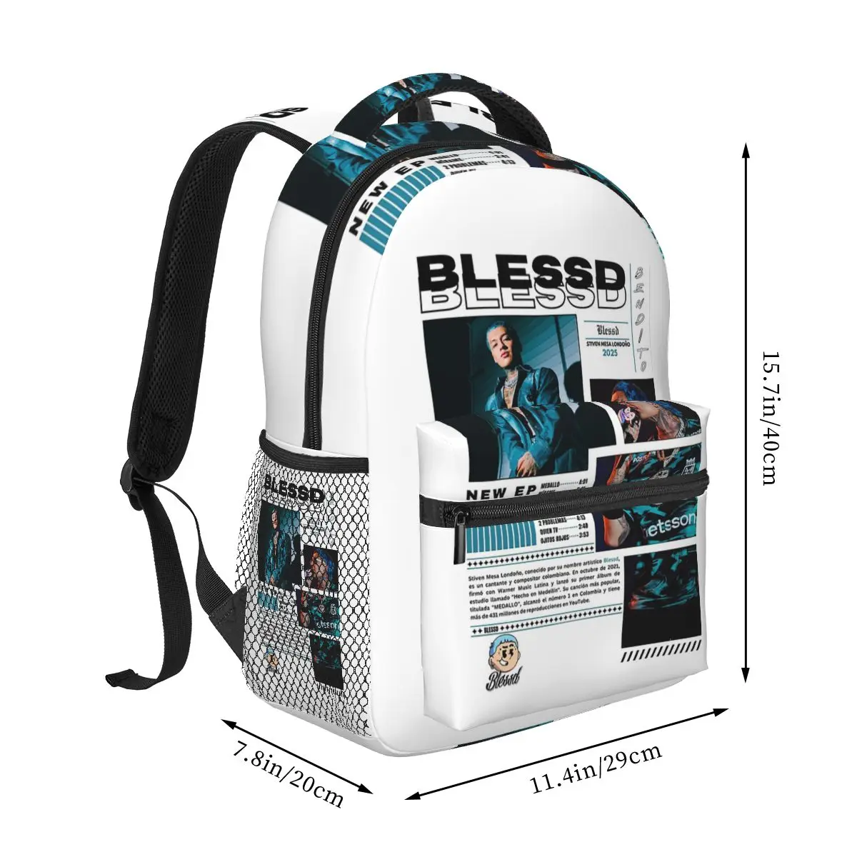 Rapper Blessd Tour Graphic Backpack Student Boys Girls BookBag Children School Bag Laptop Shoulder Bags for Men Women