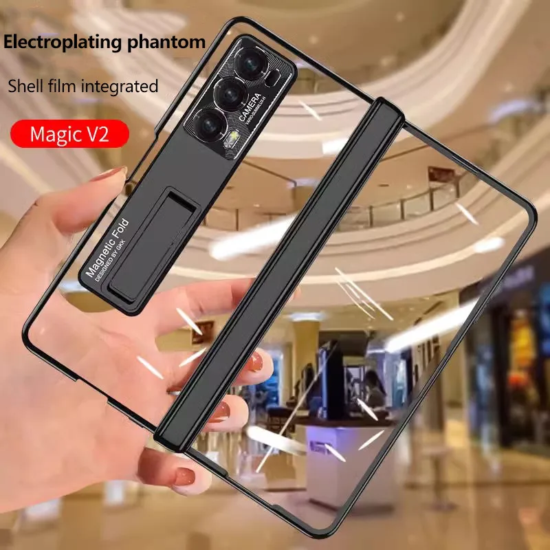 

Гальваническая рамка с петлями HD Прозрачная фоторамка для Honor Magic V2 стекло с защитной крышкой экрана