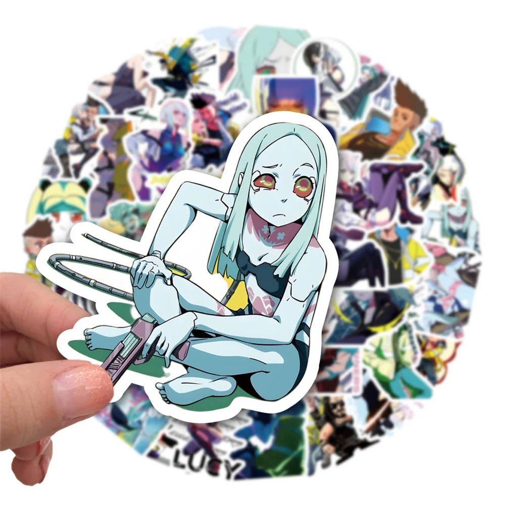 50PCS New Animated Edge Walker Cartoon Graffiti Personality Trend Guitar Decoration Sticker Water Cup  Sticker