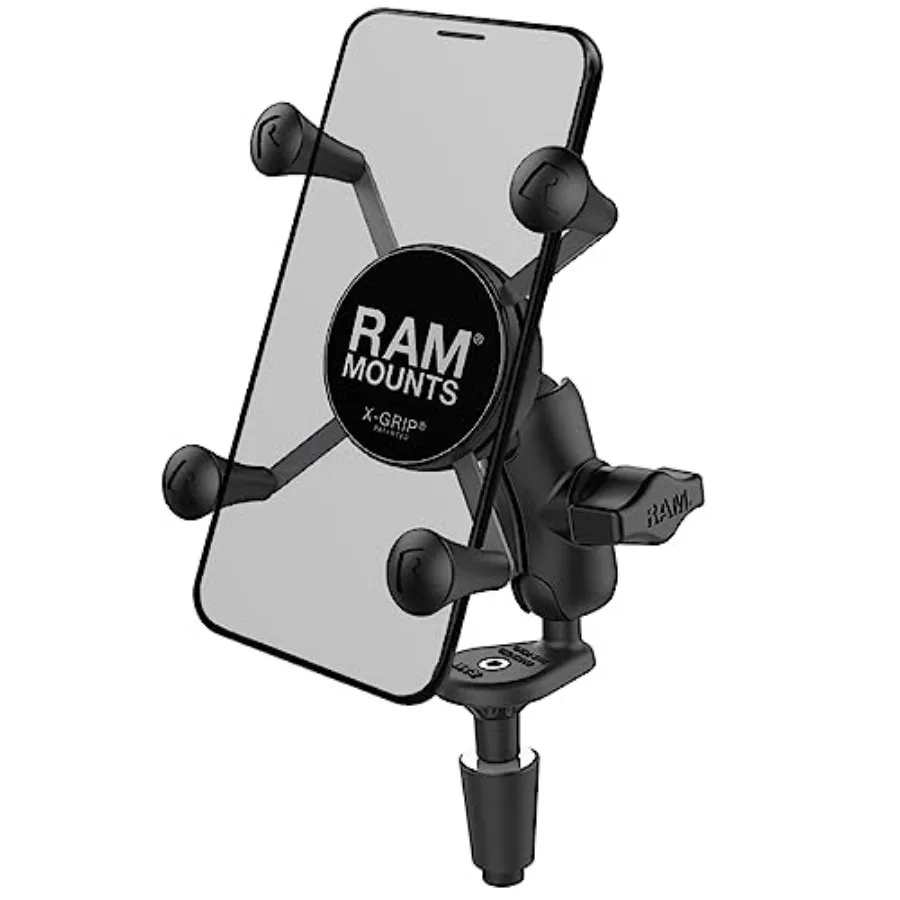 

X-Grip Phone Holder with Motorcycle Fork Stem Base RAM-B-176-A-UN7U with Short Arm for Stems 12mm to 38mm in Diameter
