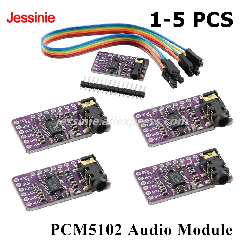 5pcs/1pc PCM5102 PCM5102A Audio Stereo Digital-to-Analog Converter DAC Decoder Board MCU Audio Module PCM5100 PCM5101