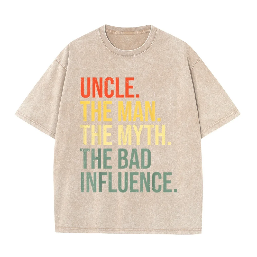 Uncle The Man Myth Bad Iuence Best Funny T-Shirt Men Men's Clothing T Shirt Red Cotton Graphic Tee Summer Top Quote Casual Humor