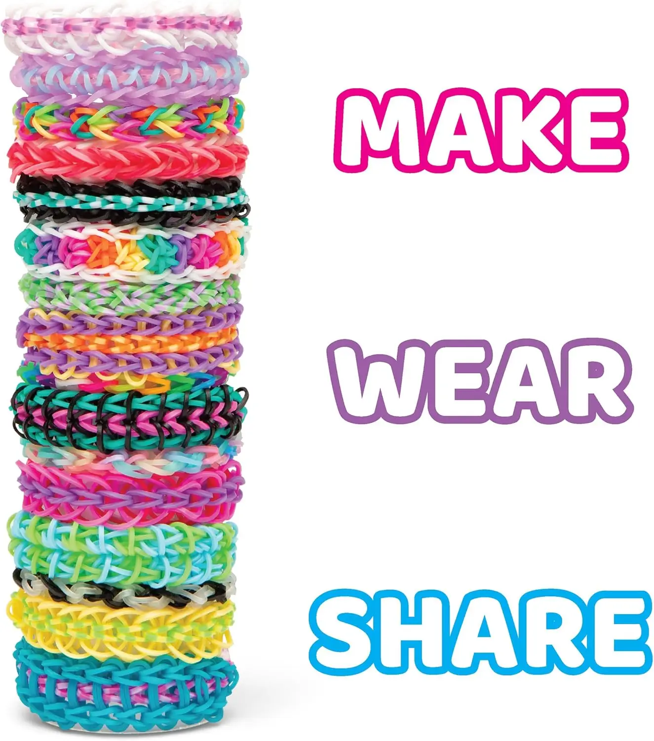 Features Colorful Rubber Bands DIY Craft Bracelet Kit Great Gift for Kids to Promote Fine Motor Skills Rubberband Bracelet Makin