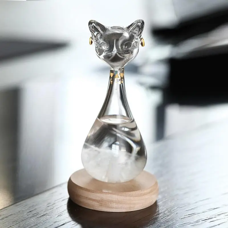 Storm Glass Weather Predictor Anderson Cat Barometer Forecaster Weather Station Cloud Storm Crystal Weather Forecast Bottle