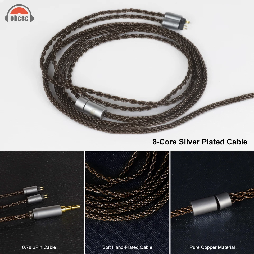 OKCSC ZT8 MMCX 0.78mm A2DC IE400 IE40PRO 8 core Headphone