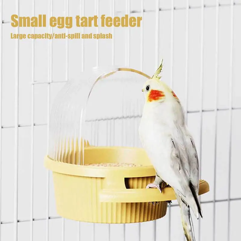 Bird Feeder For Cage Bird Cage Feeder Dispenser Anti-Splash Parakeet Feeder Food Container For Parrots Pigeons Peony Cockatiels