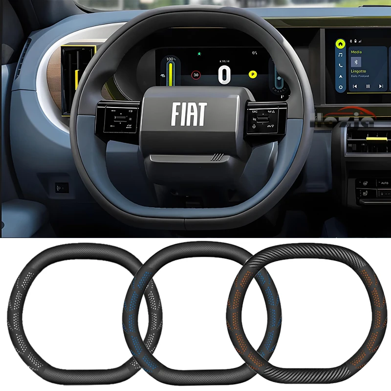 

Double D-type Car Steering Wheel Cover for FIAT Doblo Grande PANDA EV Steering Wheel Interior Accessories
