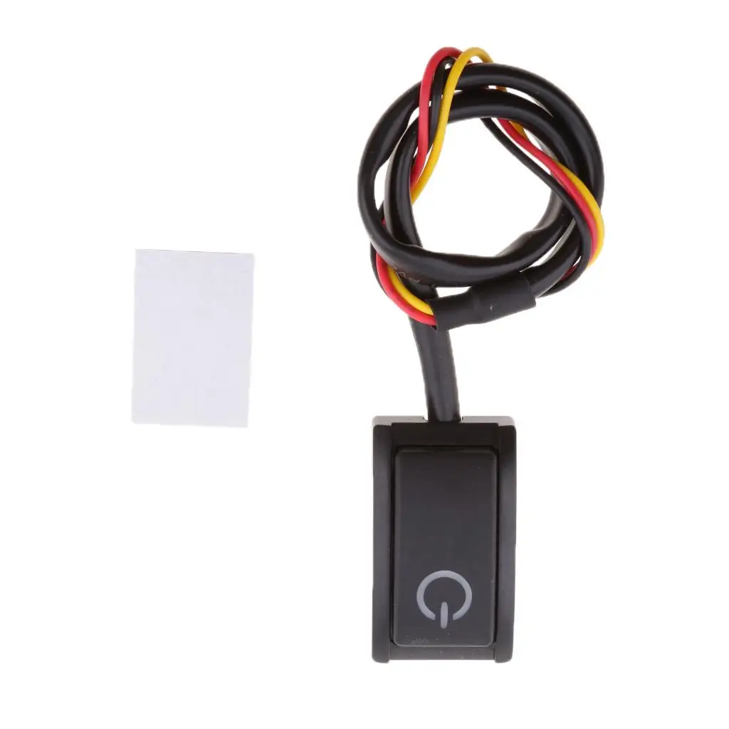 Car Mini Push Button Start Stop Black 12V on Off Plastic LED Indicator Switch for Universal Vehicle Light Bar Upgrade