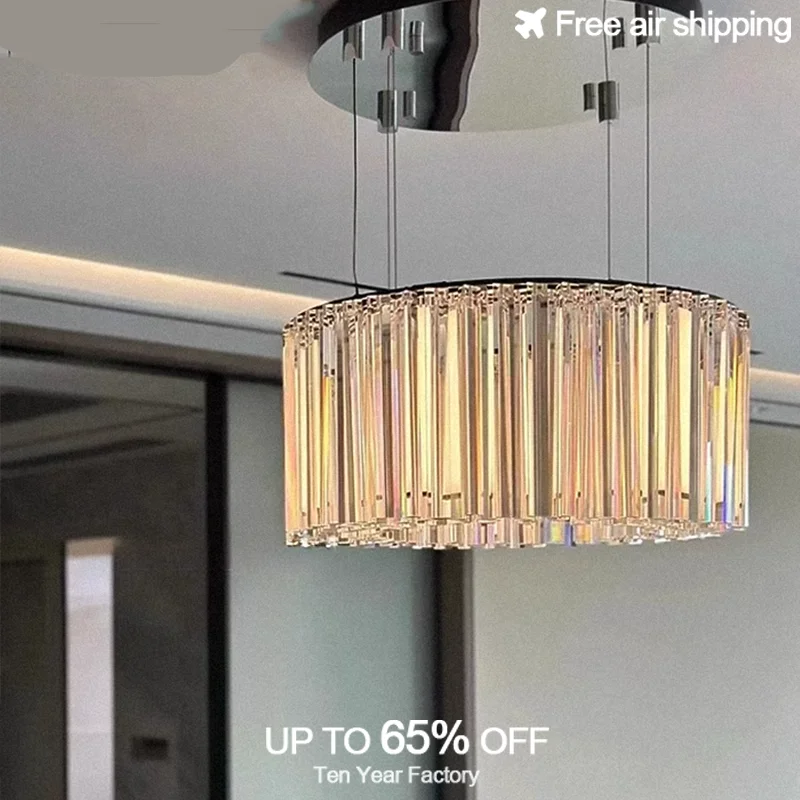 

Modern Italian Luxury K9 Crystal Ceiling Chandelier Circular Design Suspension Luminaire Light for Living Room Decor