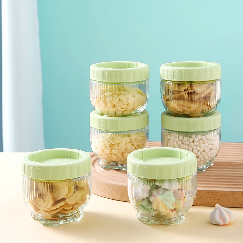 

Creative Claw Small Sed Glass Storage Jar Home Kitchen Food ain Dry Fruit Storage Container round ape Portable Design