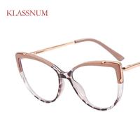 TR90 Fashion Cat Eye Anti Blue Light Cat Eye Glasses Frame For Women TR90 High Quality Clear Lens Reading Trending Eyeglassses