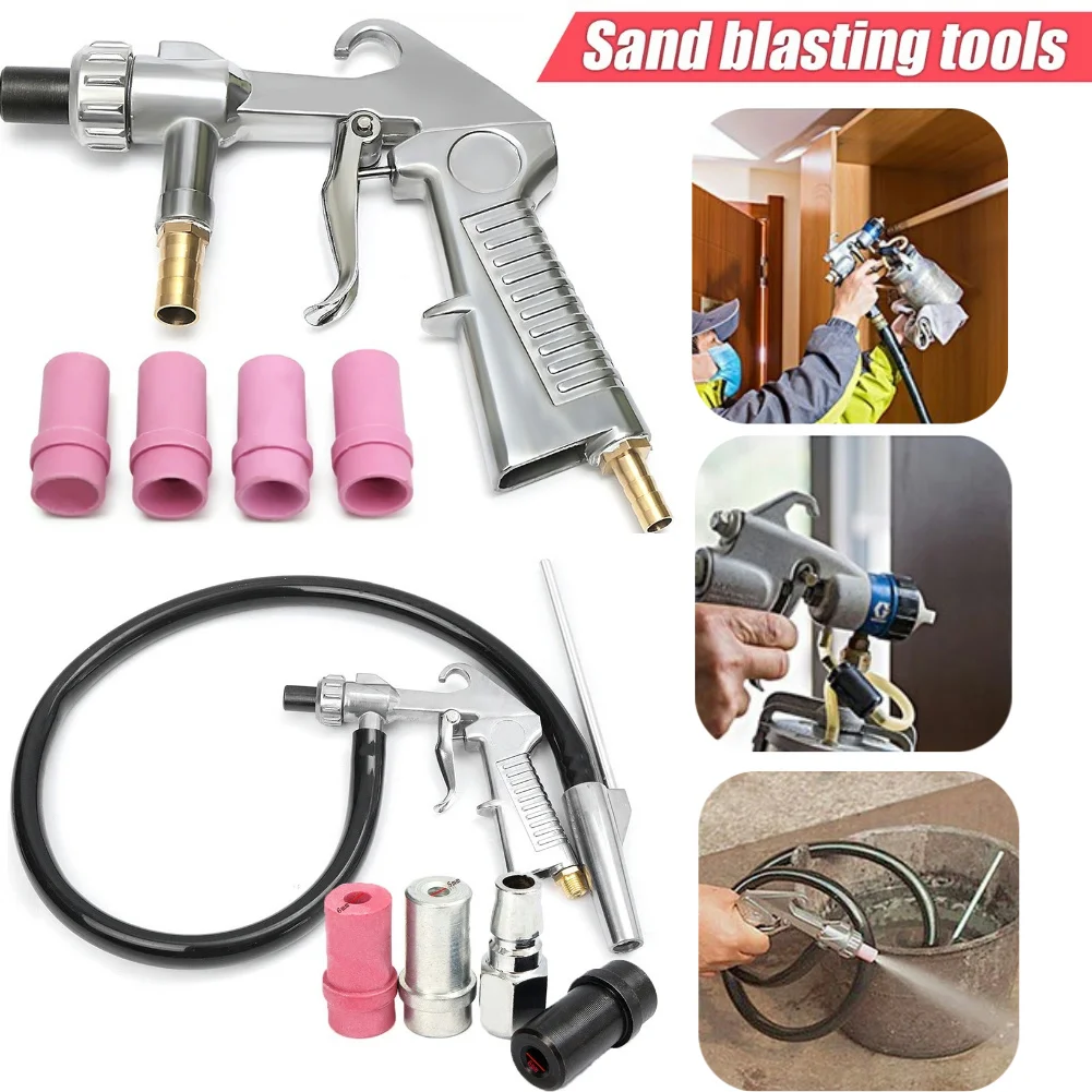 Multifunctional Sandblaster Air Siphon Feed Blast Gun Metal Ceramic Nozzle Tip Pneumatic Abrasive Sand Blasting Tool Kit