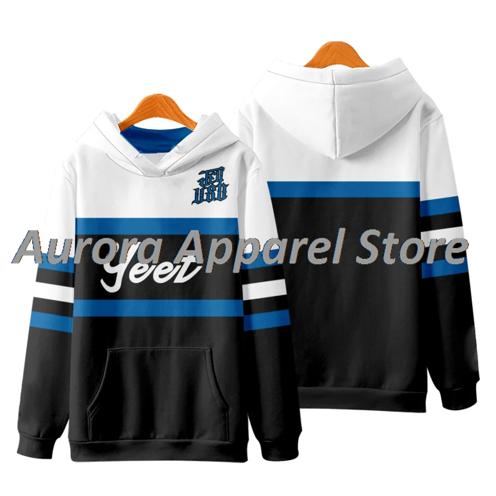 

Толстовки Jey Uso Yeet Merch без карманов с рукавами-параллельными полосами, уличная одежда, свитшоты