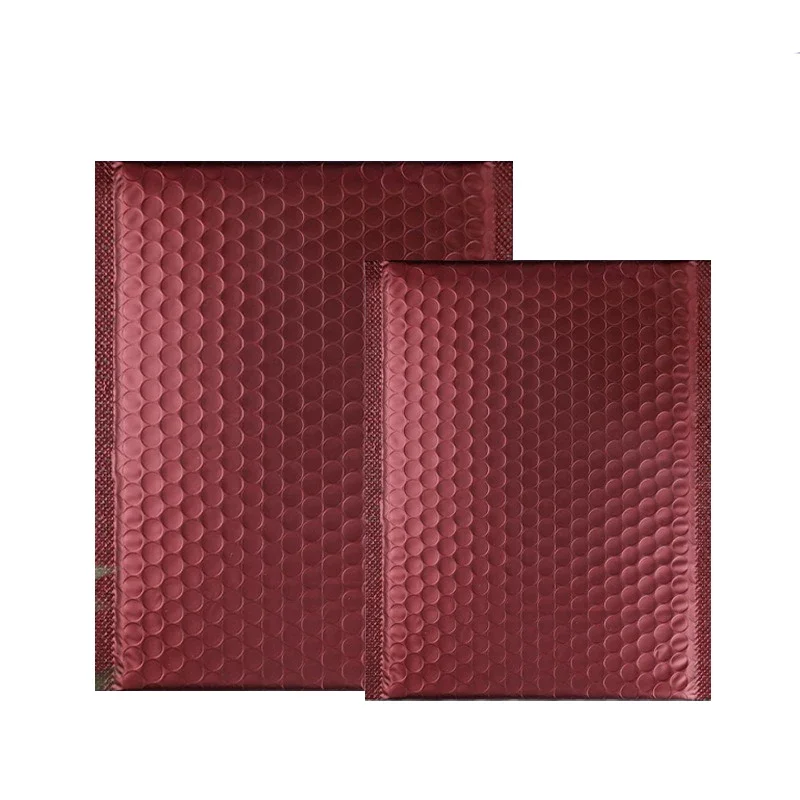 50Pcs Aluminum Foil Bubble Bags Wine Red Padded Shipping Envelope Packaging Waterproof Express Bags Shockproof Bubble Mailer