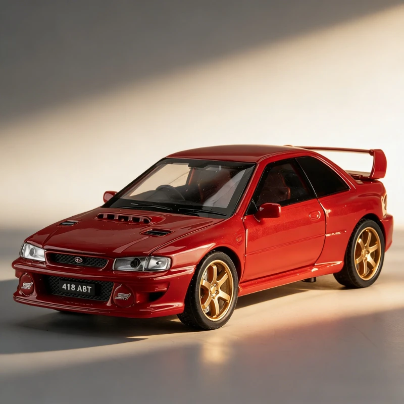 

Модель автомобиля Subaru Impreza из сплава, масштаб 1:32, со звуком и светом, открывающиеся двери, игрушечная машинка, небольшой подарок.