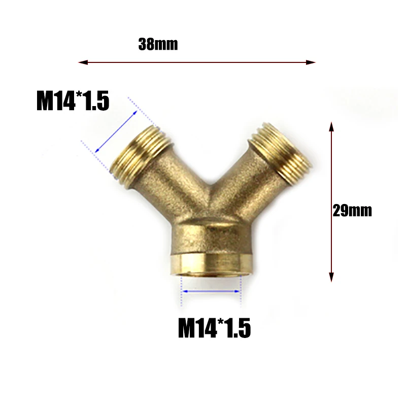 1PC M14*1.5 Copper Connector 1/4\'\' 3 Way 4 Ways Brass Adapter PT Screw Electric Washer Sprayer Connectors