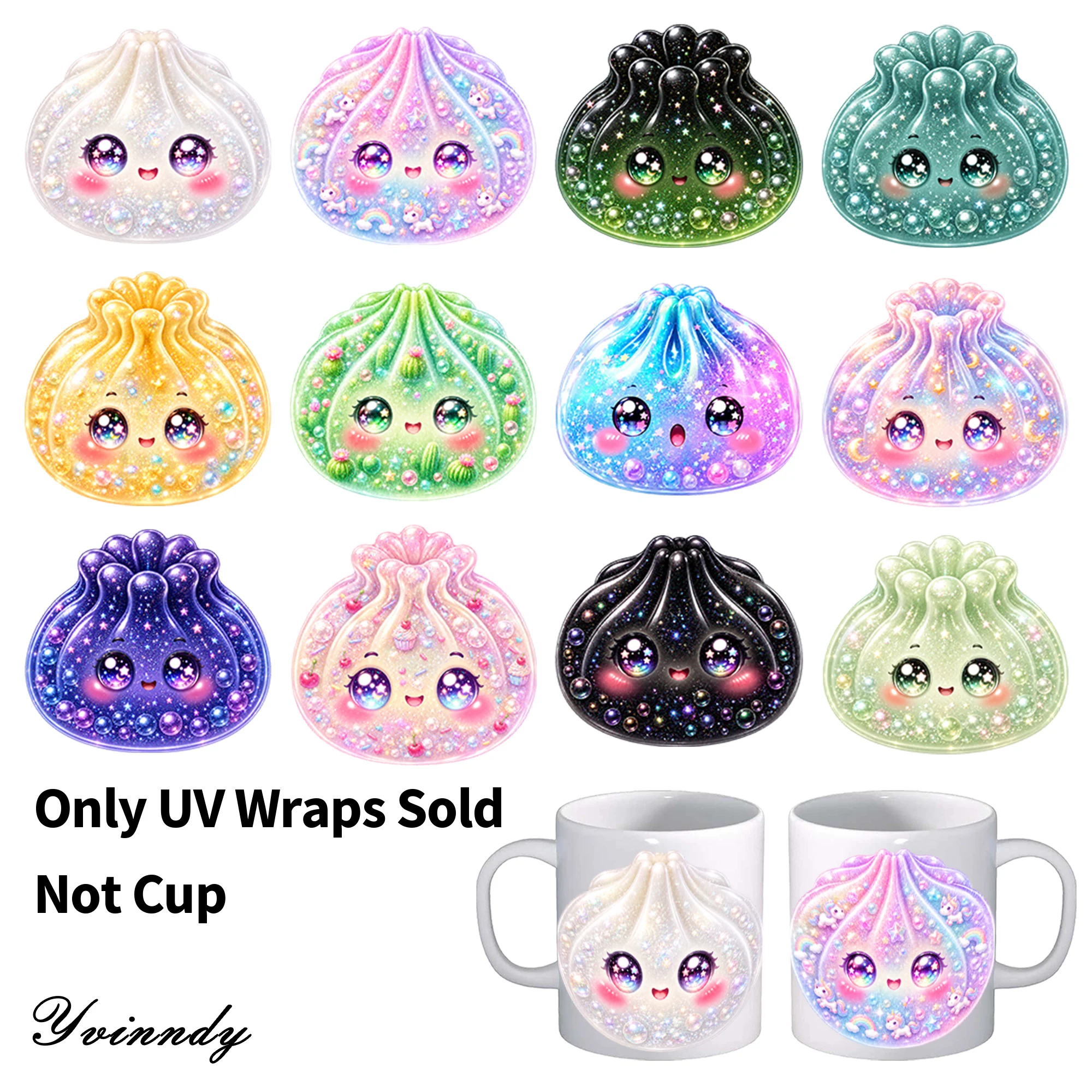 Aliexpress 12Pcs/Set Galaxy Pearl Steamed Bun Fairy Glass Jar Packaging Stickers UV DTF High Self Adhesive Transfer Paper - Aliexpress Deal