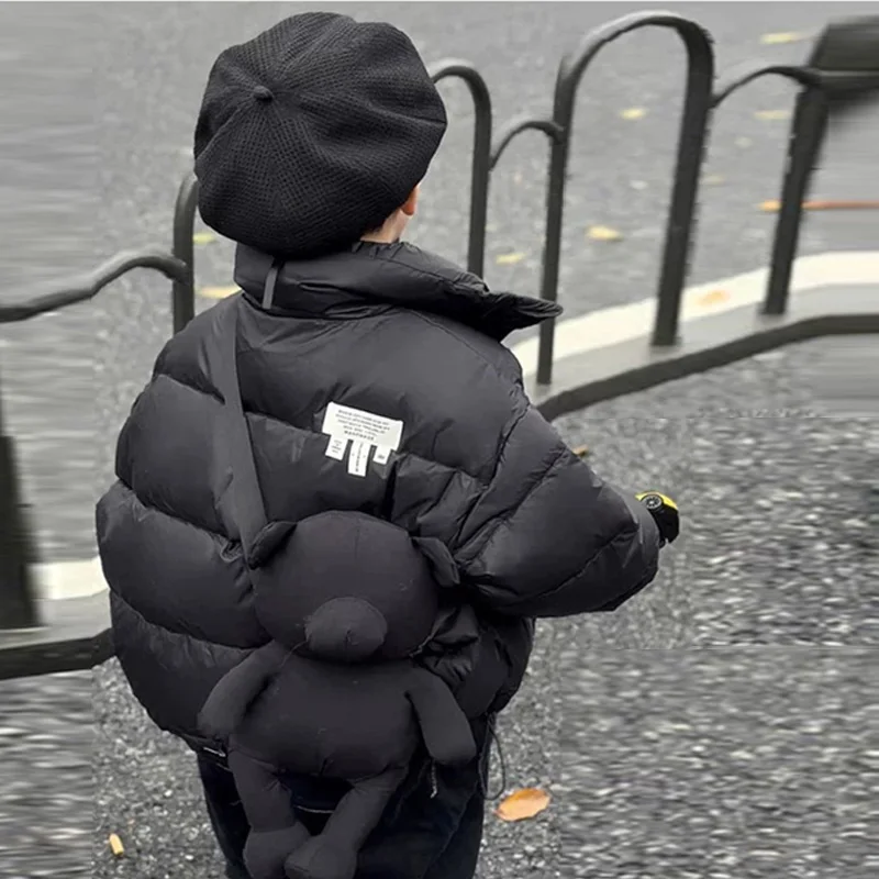 جديد أطفال أسفل معاطف بنين بنات الشتاء الوقوف طوق جاكيتات الأطفال الخريف ملابس دافئة غير رسمية طفل موضة ملابس خارجية دافئة