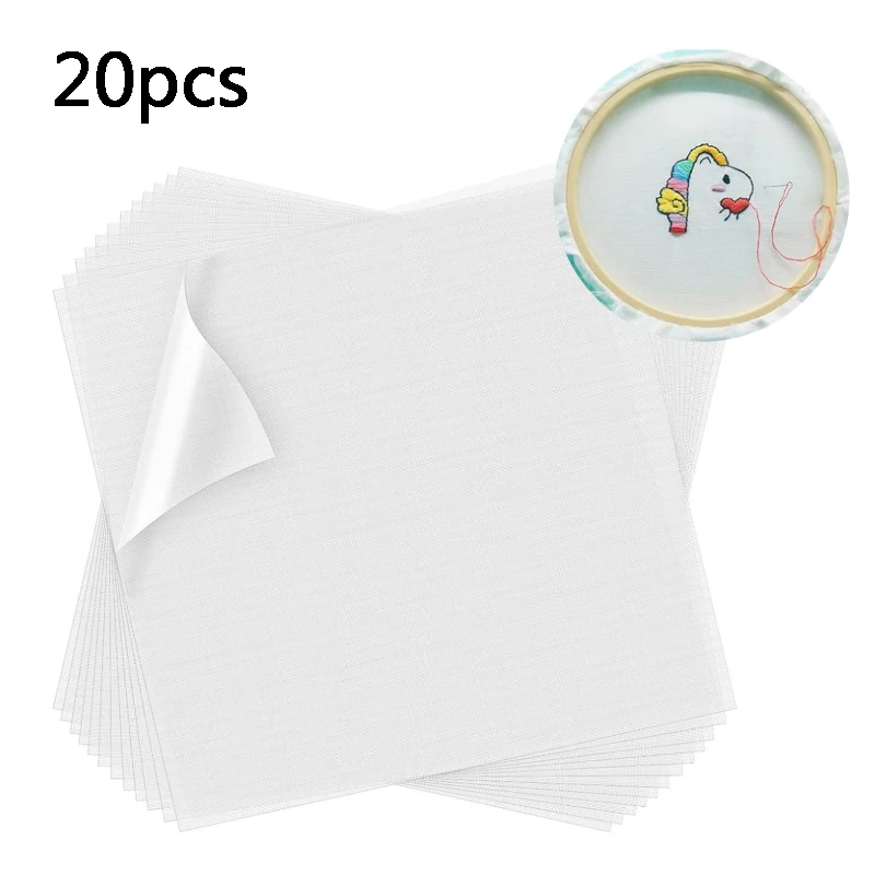 20 lembar 25x25cm larut air penstabil bordir lapisan Topping untuk mesin bordir dan jahit tangan diy Film larut dalam air