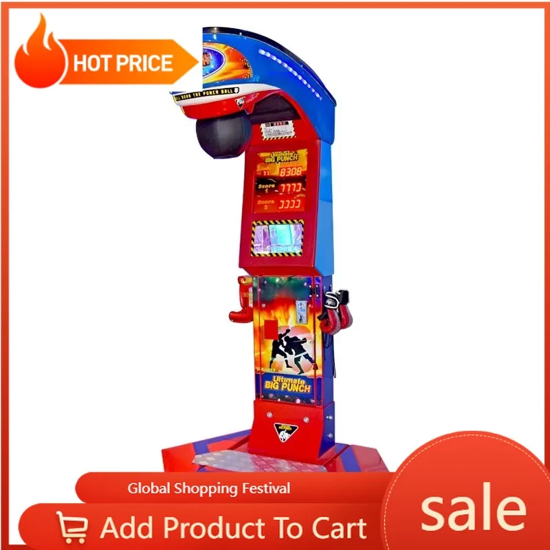 Interactive Coin Operated Boxing Punch Machine Modern Arcade Amusement Game Equipment