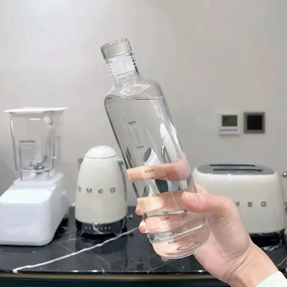 PP Durable Drinkware Juice Milk Tea Cup With Time Marker For Travel School Water Bottle Drinking Cup Water Cup Coffee Mugs