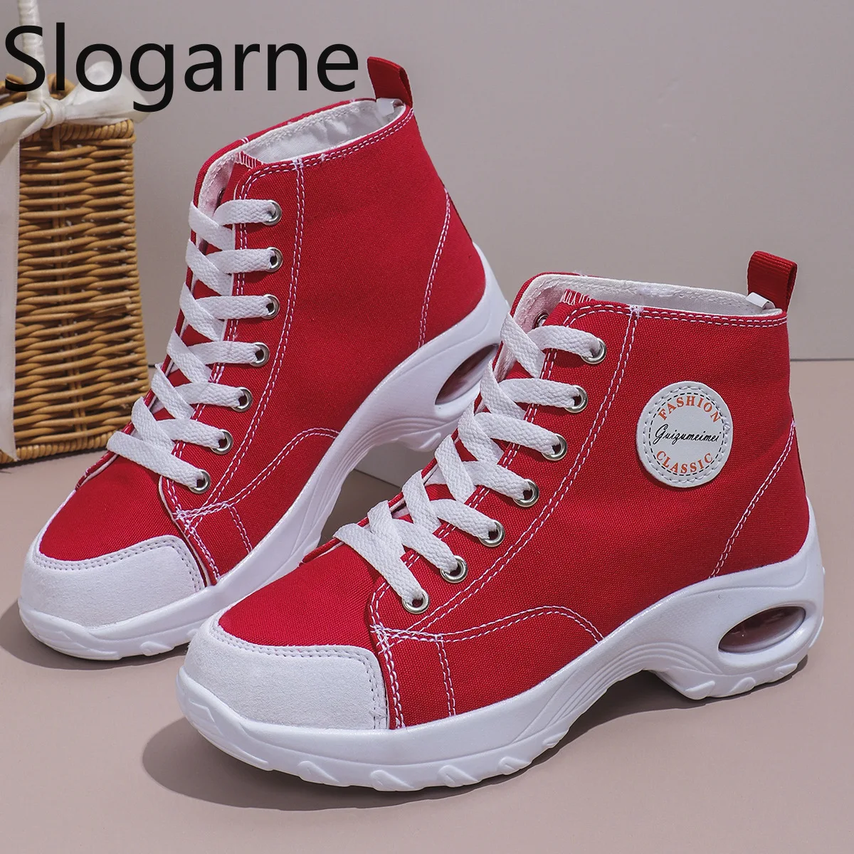 

Женские высокие повседневные спортивные кроссовки на платформе с воздушной подушкой Zoom Air, увеличивающие рост, из канваса, на толстой подошве, лоферы на танкетке