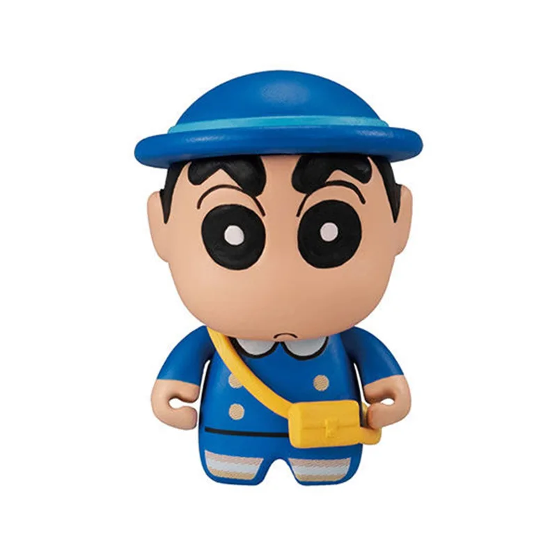 5Pcs New Crayon Shin-chan Kindergarten Uniform Kawaii Figure PVC Model Hobby Toy Cute Doll Collectible Car Ornaments Charm Gifts