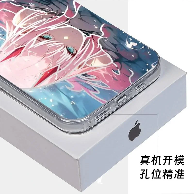 Bonito menina zero dois nadar caso de telefone para iphone 11 12 13 14 15 16 17 pro max plus xr ar mini querido franxxs capa à prova de choque