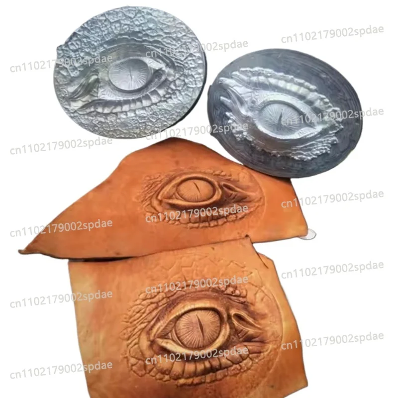 3D Dinosaur Eye Leather Embossing Mold Aluminum Alloy Male-Female Molds Shaping Tool For Leather Craft Stamping DIY
