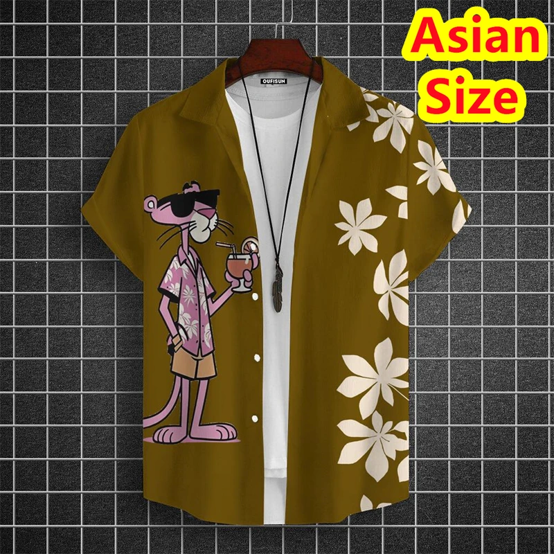 Nouveaux hommes chemises décontracté revers dessin animé tigre imprimé chemises été bord de mer vacances Style hauts Y2k vêtements hommes chemises de luxe concepteur