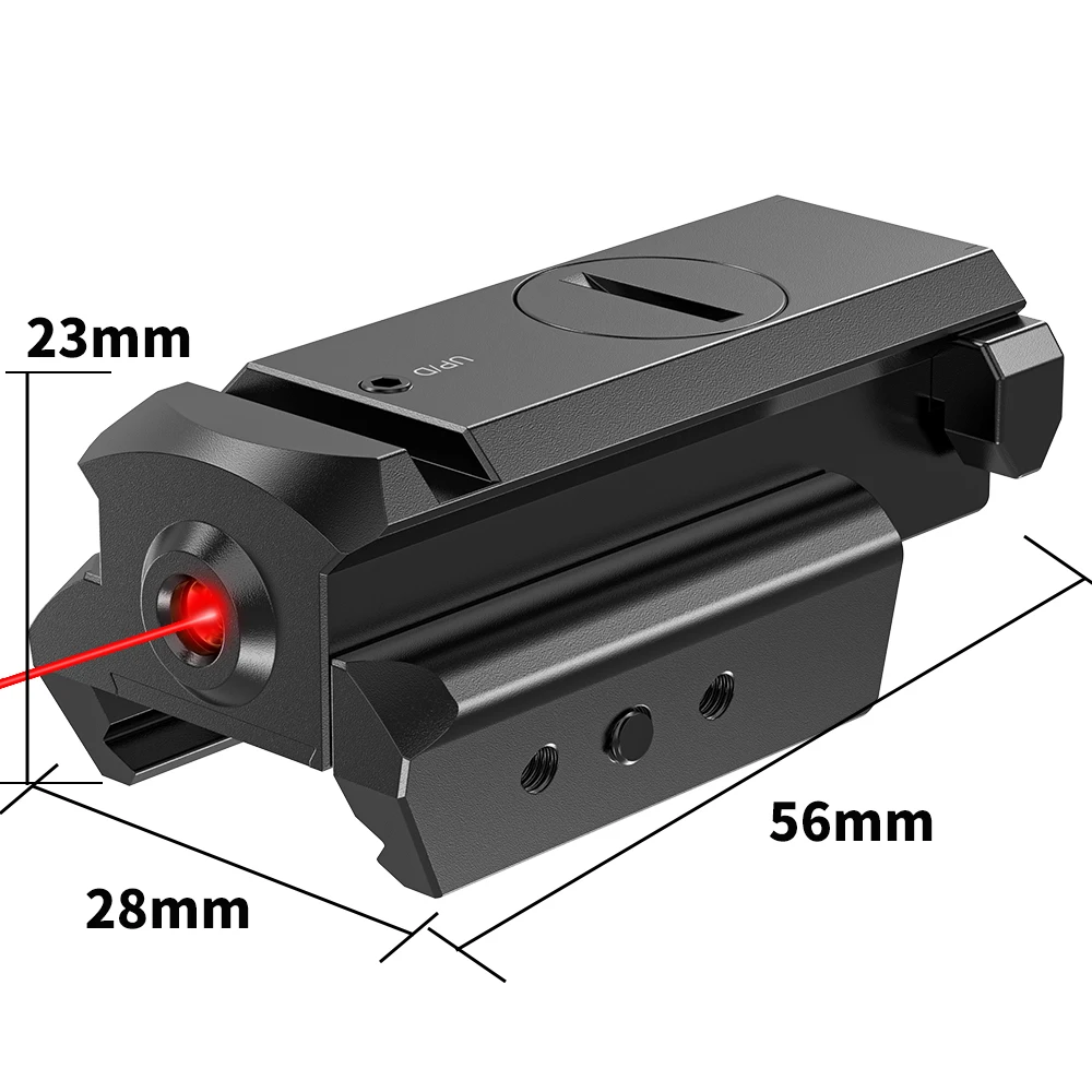 1042 pistol battery laser sight, rechargeable version, optional red, blue, and green lasers