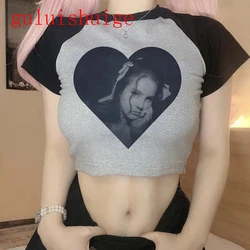 Y2K Crop Top Lana Del Rey Ldr Sailing T Shirt Cropped Harajuku Women Vintage Short-Sleeve T-Shirt Streetwear Female Tshirt