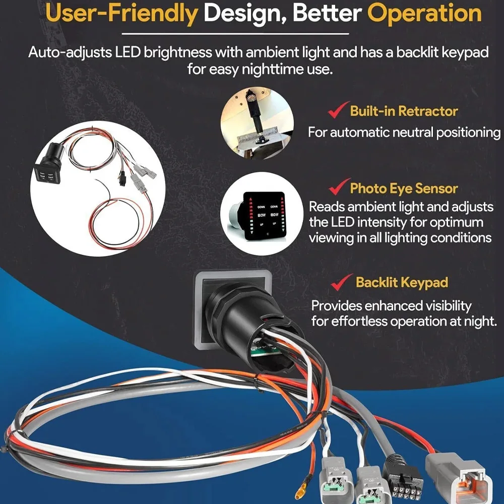 

15017-101 Trim Tab Kit, 12" X 18", 12V, Edge Mount & LENCO Marine 15170-001 Lenco LED Indicator Integrated Tactile Switch Kit