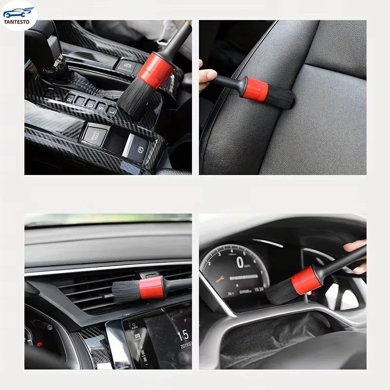 10pcs Car Detailing Soft-Bristle Brush Interior Crevice Dusting Air Vent Cleaning Brushes
