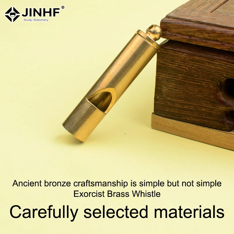 ✍ أدوات جيب صغيرة مقاومة للماء النحاس النقي اليدوية قلادة المعدات بقاء EDC صافرة الحكم صافرة المفاتيح النحاس صافرة