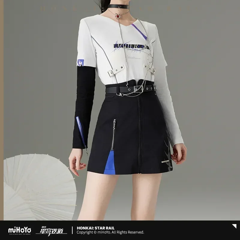 Official Original MiHoYo Anime Game Honkai: Star Rail Acheron Theme Cosplay Women's Fashion Long Short Skirts Role Play