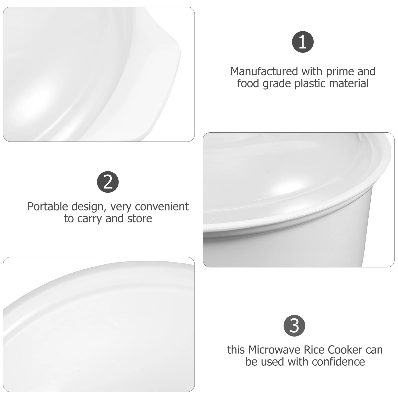 

Microwave Cookware Asian Style Rice Steamer Pot for Soups Cereals Oatmeal Versatile Kitchen Tool Microwave Rice Cooker