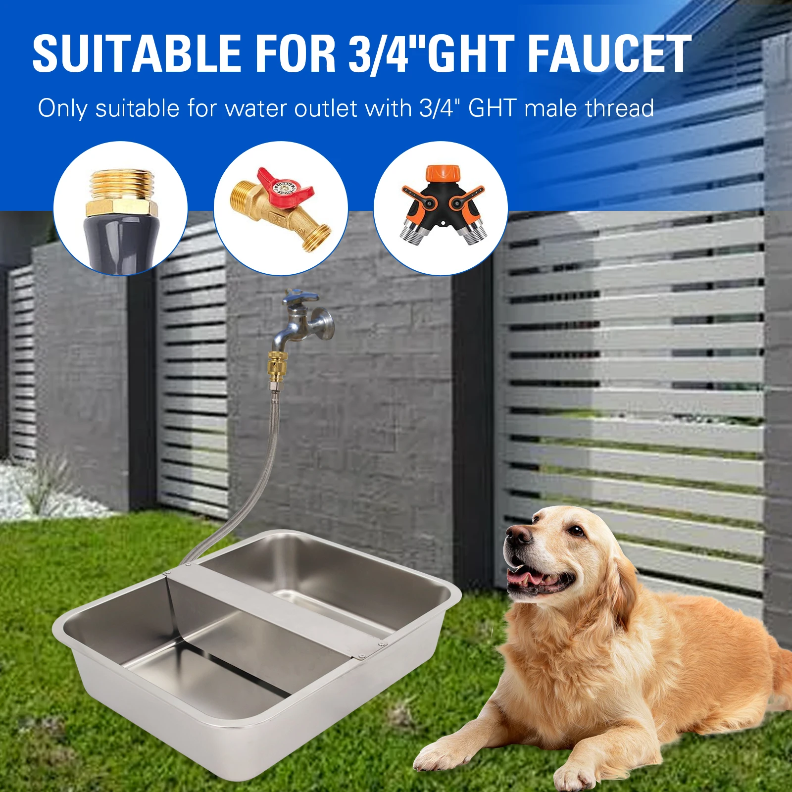 Large-Capacity 13.5L Stainless Steel Dog Water Bowl Anti-Fall Durable Dispenser Automatic Drinking Basin Feeding Basin Livestock