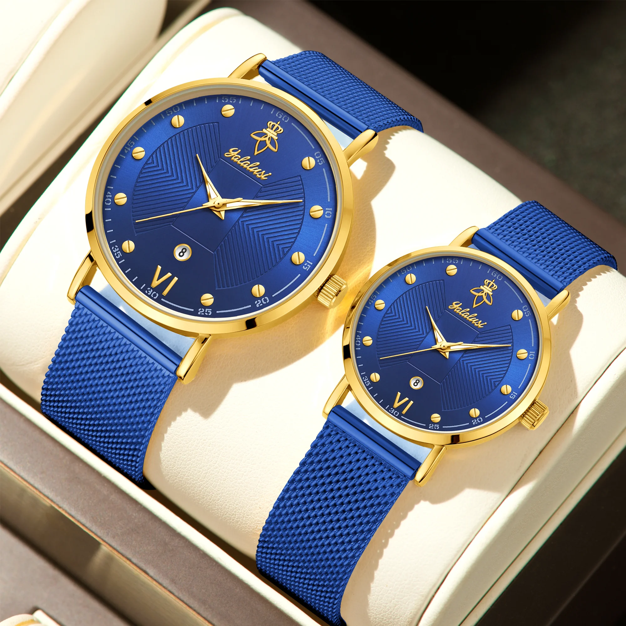 YaLaLuSi Stylish Large-Dial Watches for Men and Women: Minimalist Quartz Couple’s Watches for the Workplace Reloj