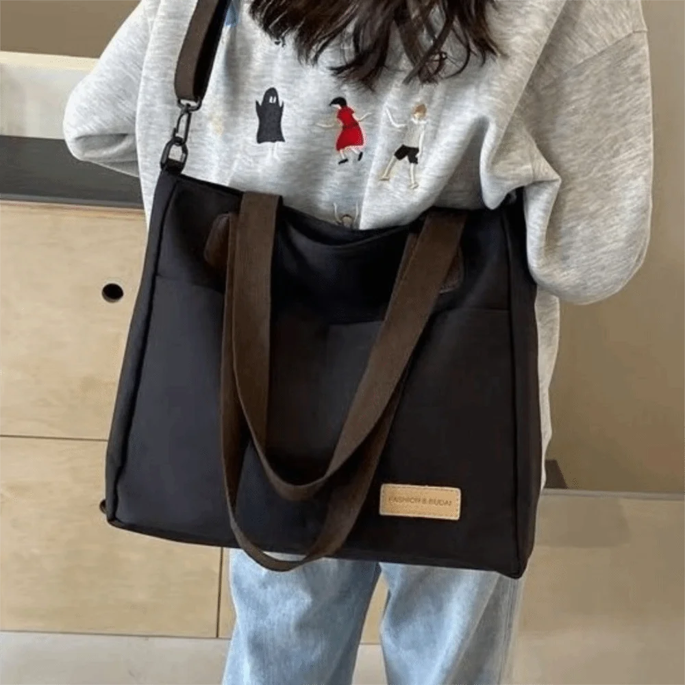 Practical Portable Multi-Pocket Tote Bag with Shoulder Strap Polyester Large Capacity Bag Thickened Simple Work Bag Work