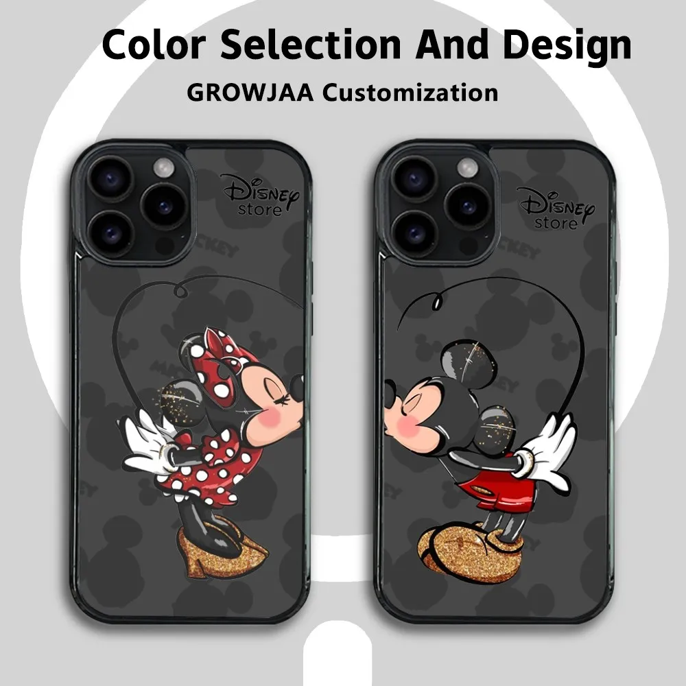 

D-Disney Mickey Minnie Love MINISO Magnetic Phone Case For iPhone 15 14 13 12 11 Pro Max Plus Mini Shockproof Wireless magnetic