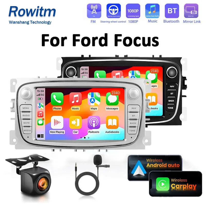 

For Multimedia Video Player, Carplay Auto Car Stereo Radio Head Unit for Ford Focus 2 3 Mk2/Mk3 2004-2011 Linux