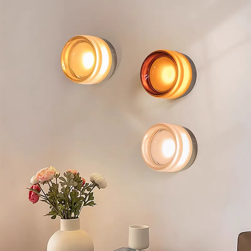 Modern LED Wall Lamp Living Room Amber Jelly Decor Wall Sconces Corridor Study Dining Room Home Decoration Smokey Grey Fixture