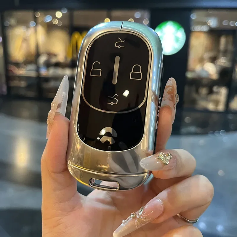 For NIO ET9 Key Protective Cover, Full-wrap Metal Shell, 100kWh Signature Edition, Buckle, Executive Luxury High-end Key Bag