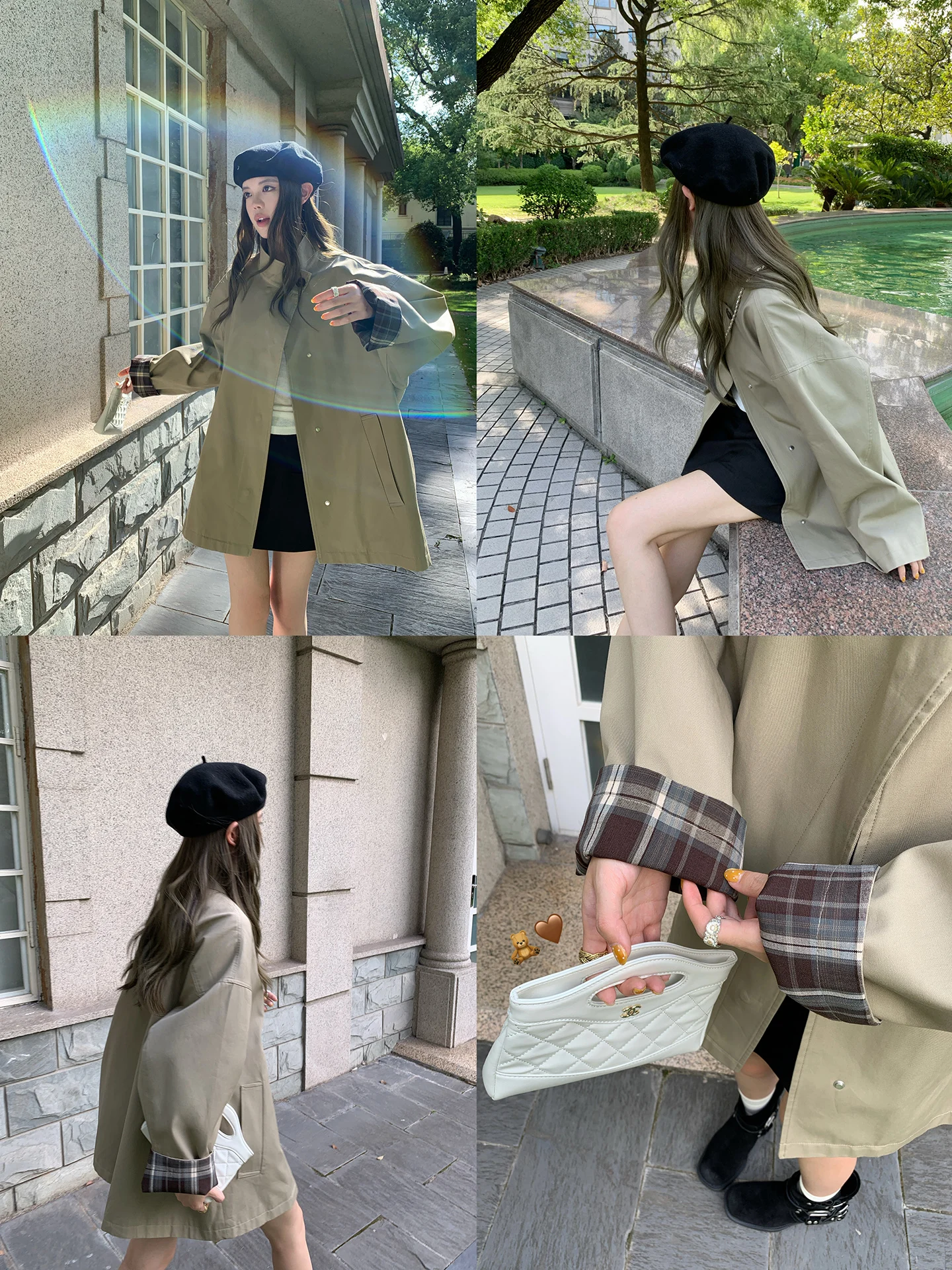 

Khaki Color Classic Sle Women's Long Coat New Autumn Season Loose Fit Premium Quali YOYOZIZHI Commute Sle Cotton Windbr...