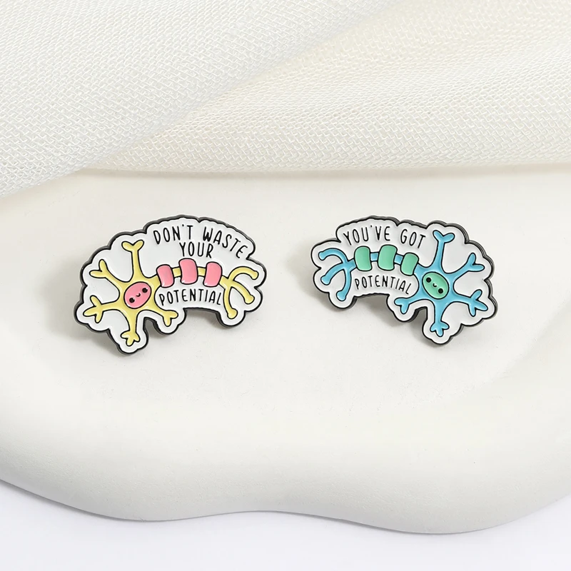 Emaille-Anstecknadeln „You've Got Potential“, niedliche Broschen aus Metall, modisches Anstecknadel, Rucksack, Kleidung, Schmuck, Geschenk für Freunde