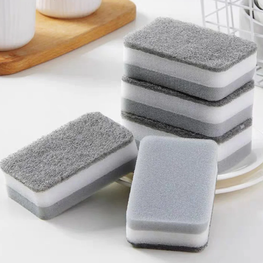 

10 Pcs Sponge Scouring Pad Dish Cleaning Scrub Scrubber Sponges Kitchen Big for Detergent