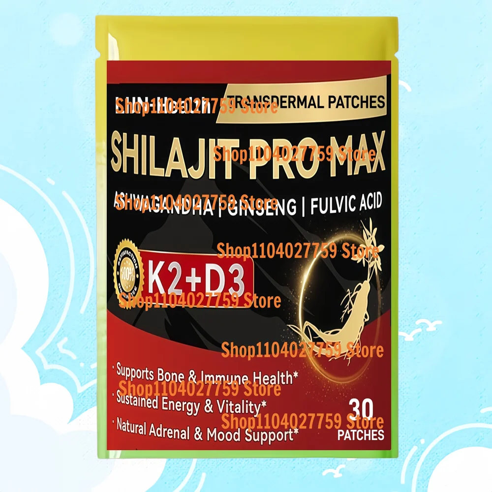 

30 Patches Shilajit Transdermal Patches for Men Women With Ginseng Root for Extra Power Stamina Immune Support
