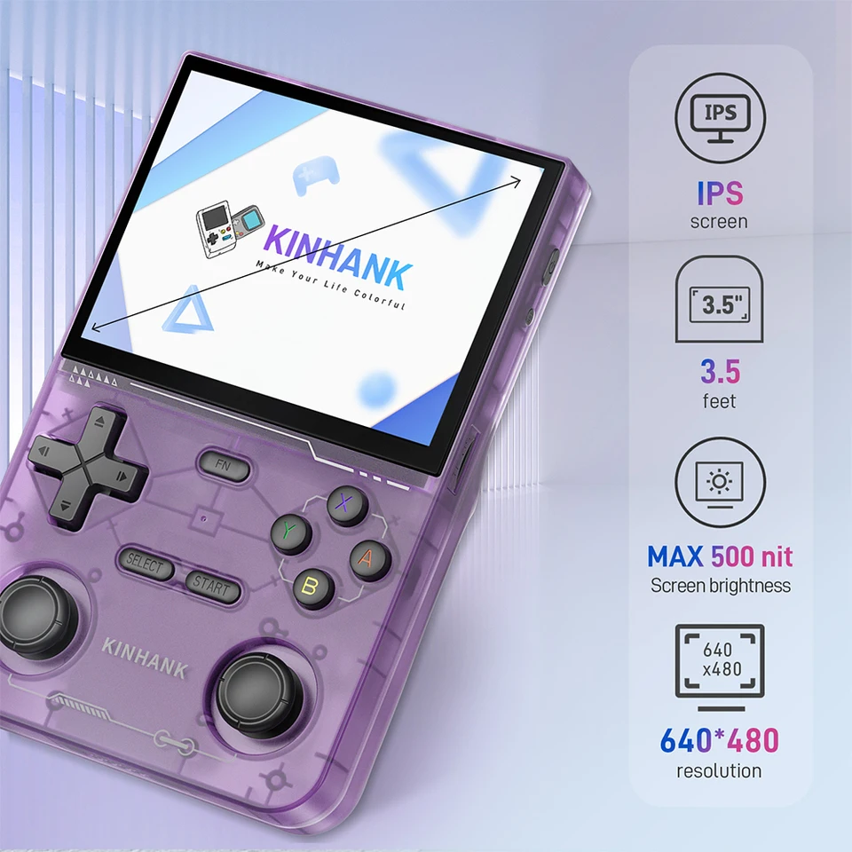 KINHANK K36 Retro Handheld Video Game Console 500nit 3.5 Inch IPS