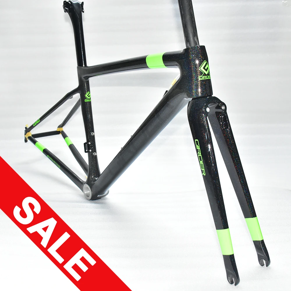 Full Carbon Road Bike Frame, V Brake Bicycle Frameset, Fit 700C Wheels And 25mm Tires